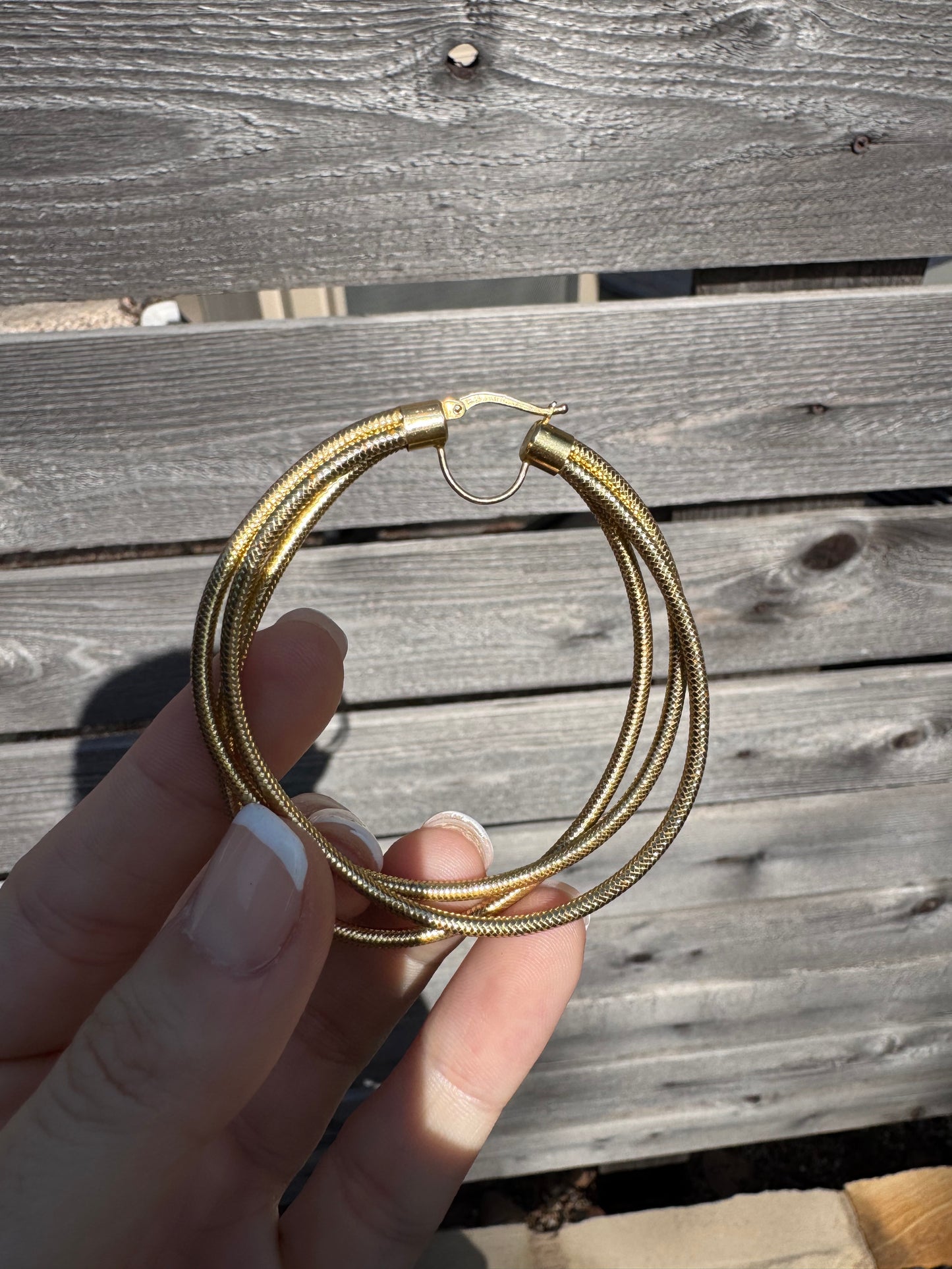 14k Italian Mesh hoops