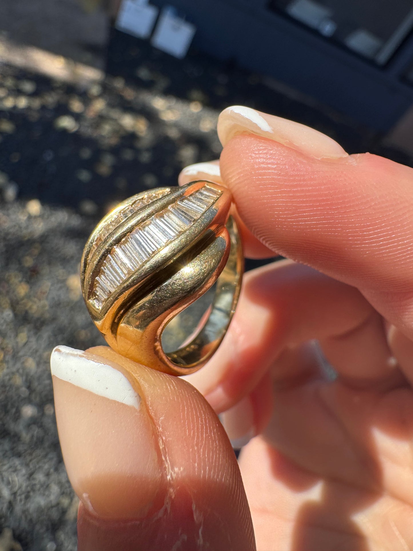 14k Baguette Diamond Ring