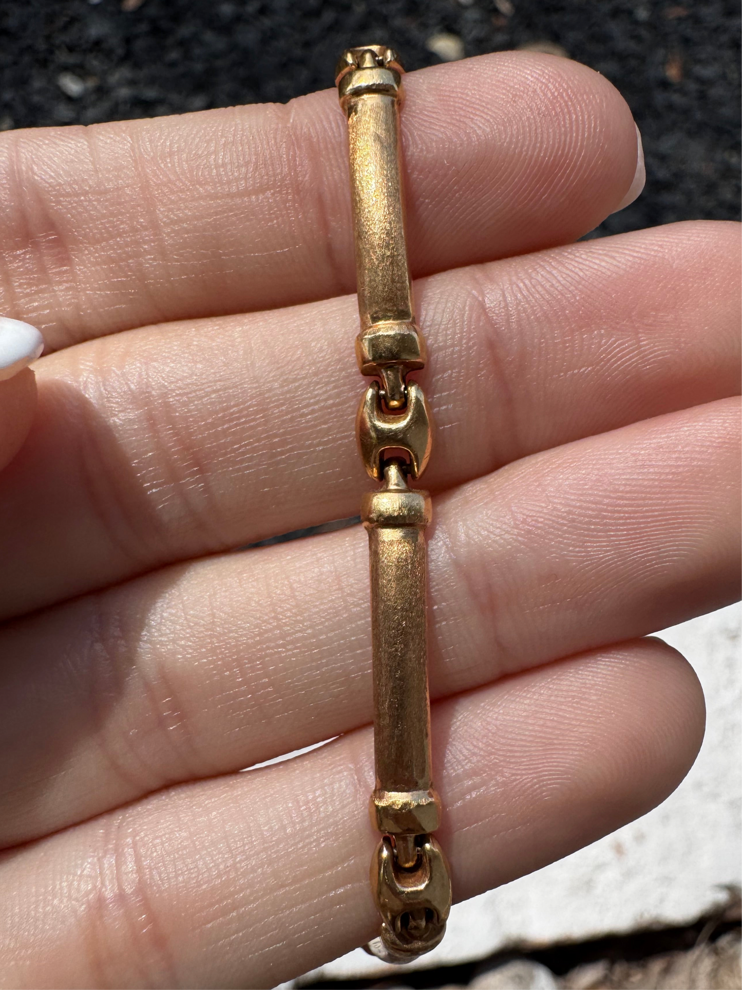 14k Mariner and Bar Bracelet