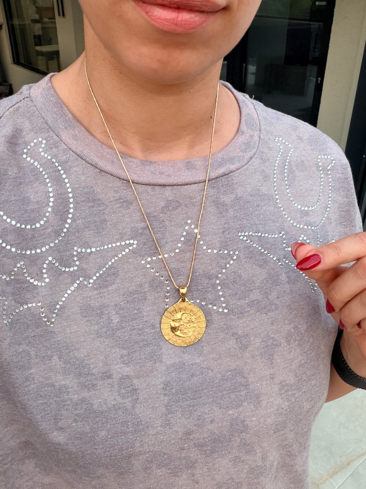 18k Moon and Sun Medallion