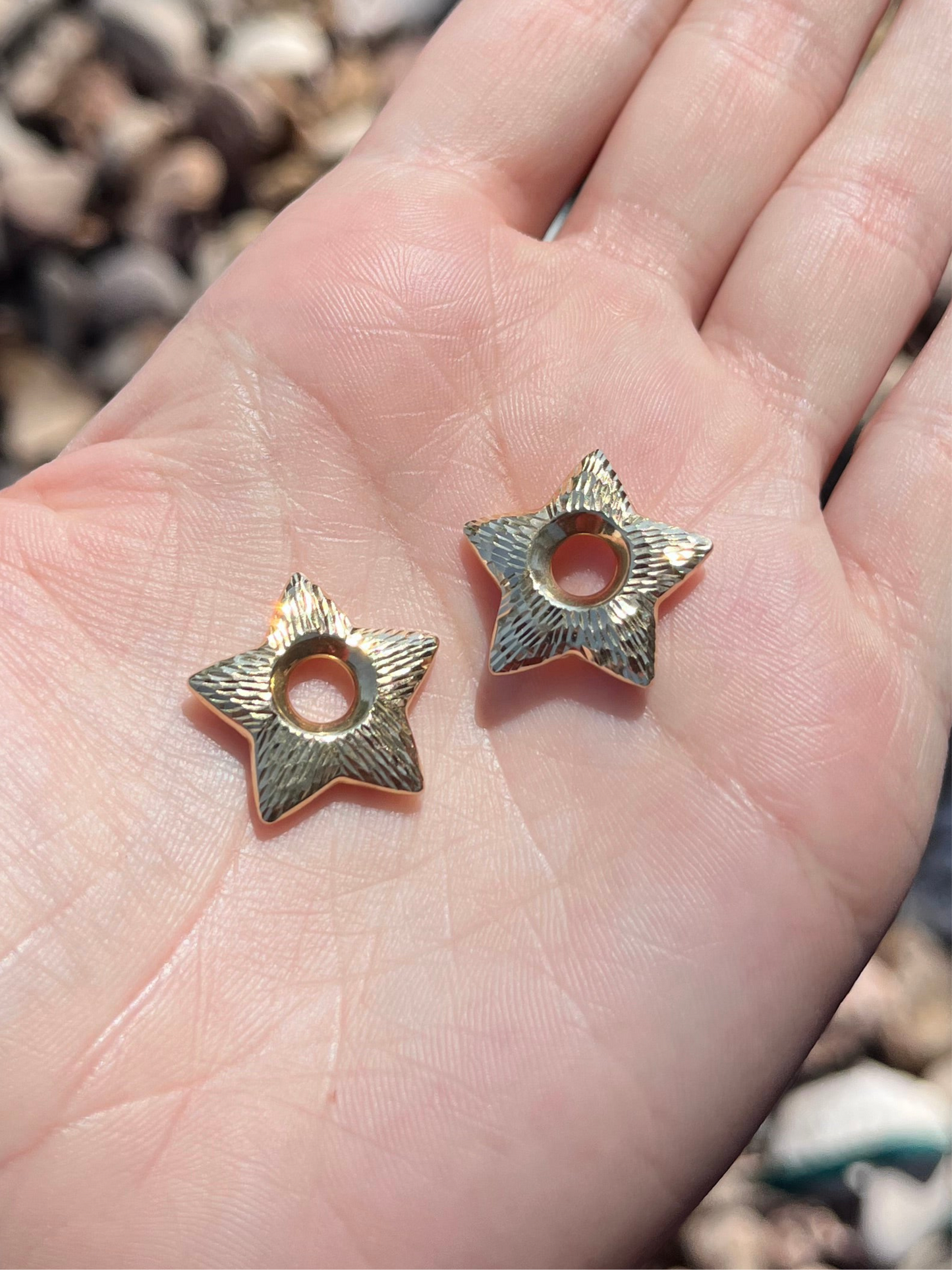 14k Diamond Cut Star Charms