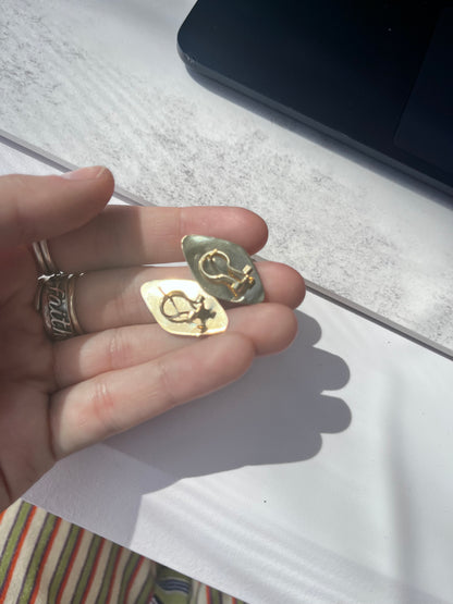 14k diamond shape omega backs