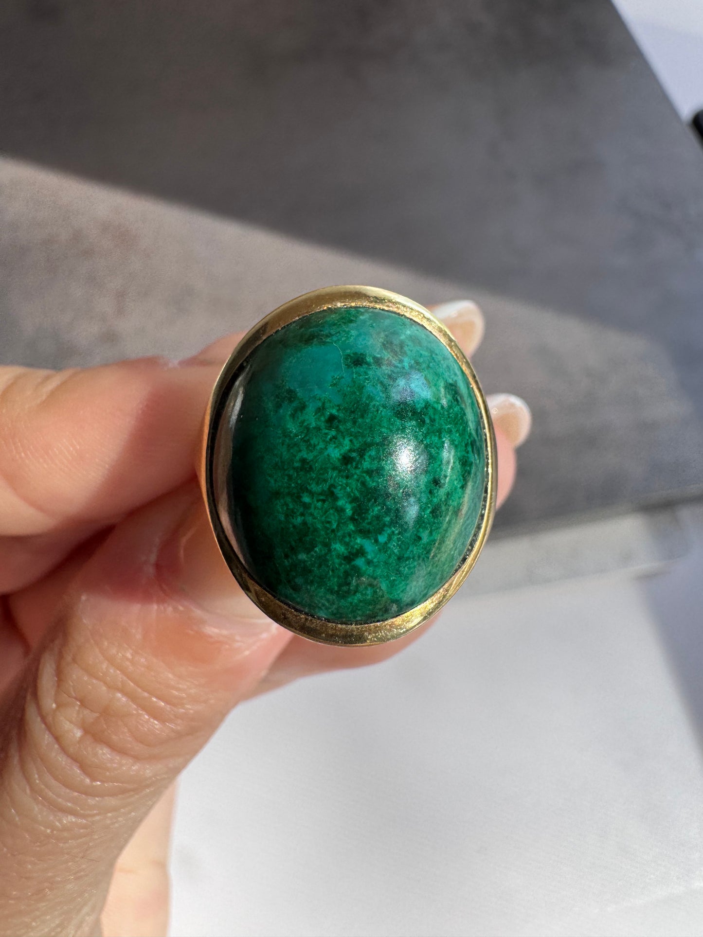 14k Malachite Ring