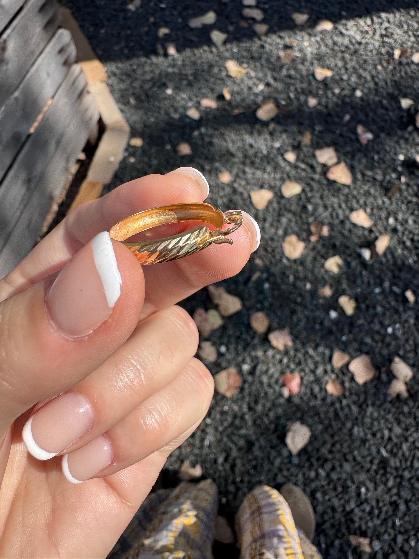 14k Diamond Cut Hoops