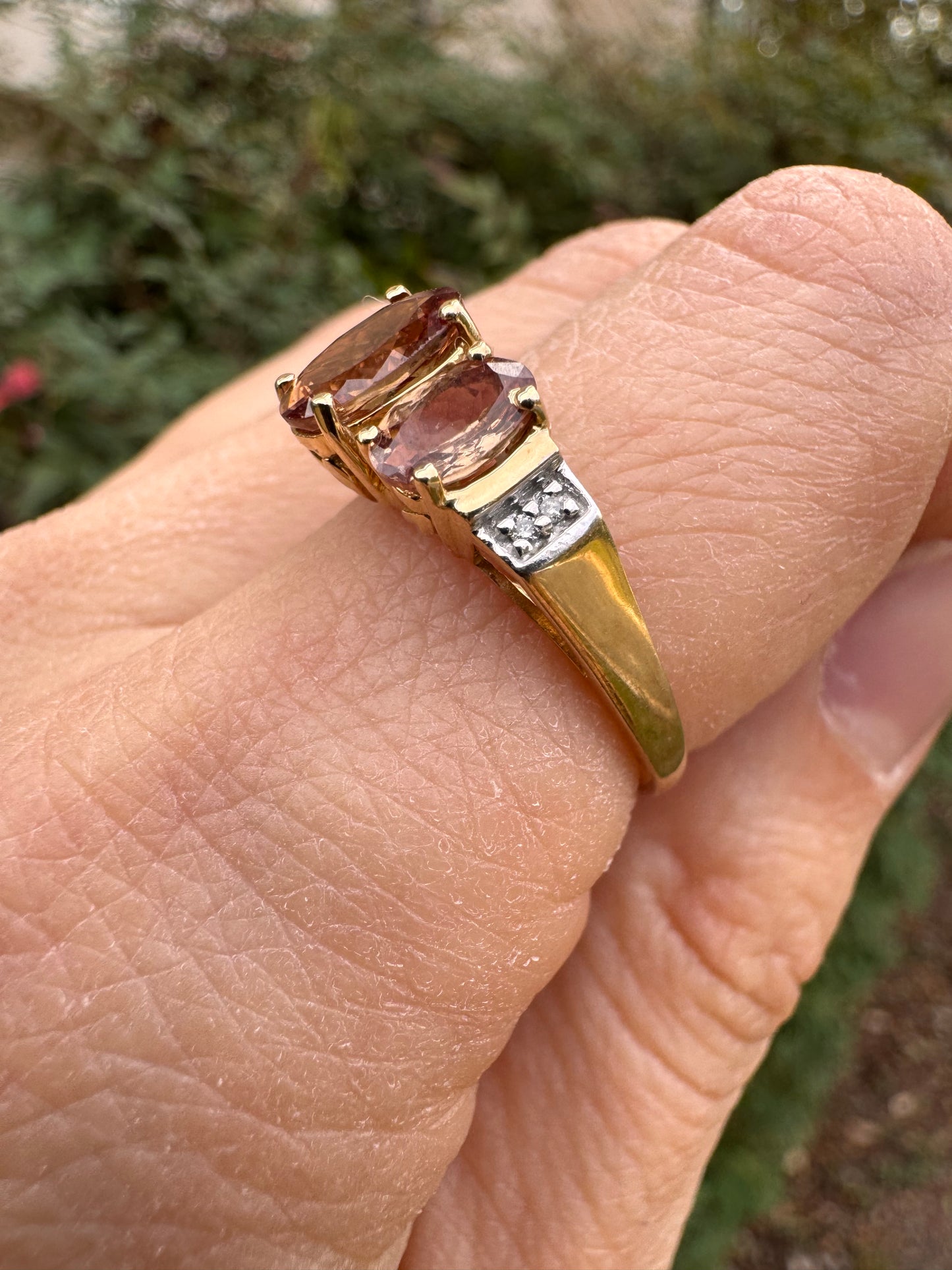 14k Chocolate Gemstone Ring, size 7