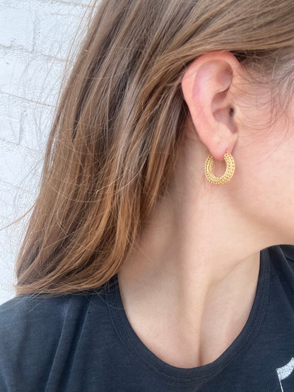 14k Mesh Hoops