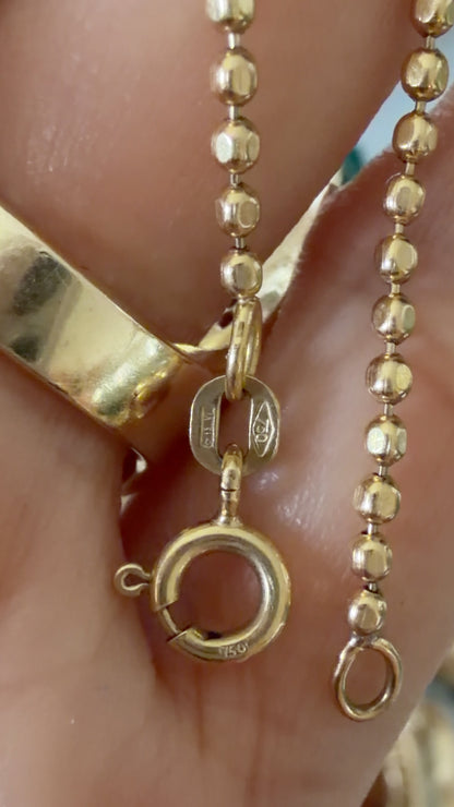 18k bead bracelet, 7.25"