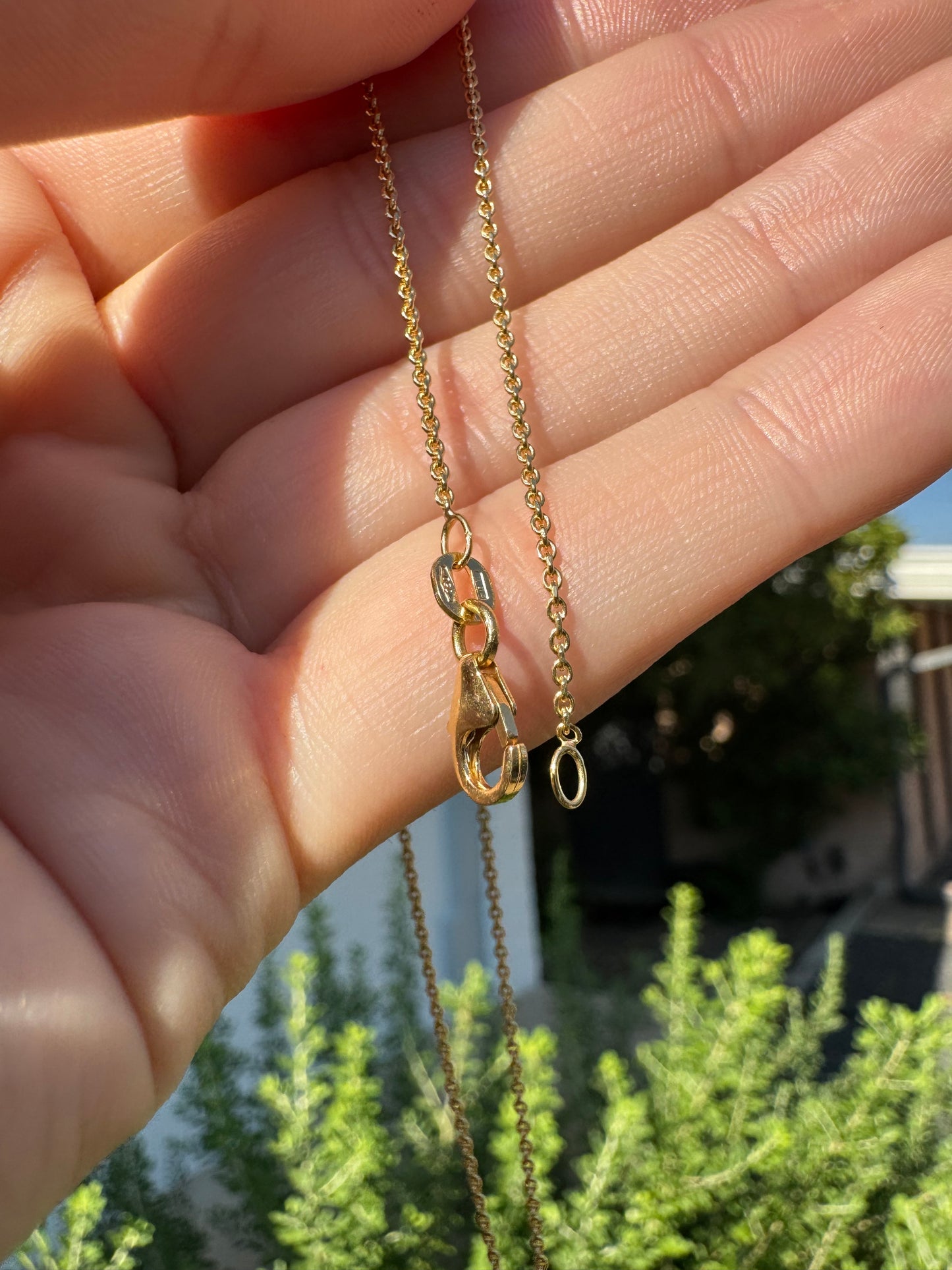 18k Chain with Triple Bezel Pendant