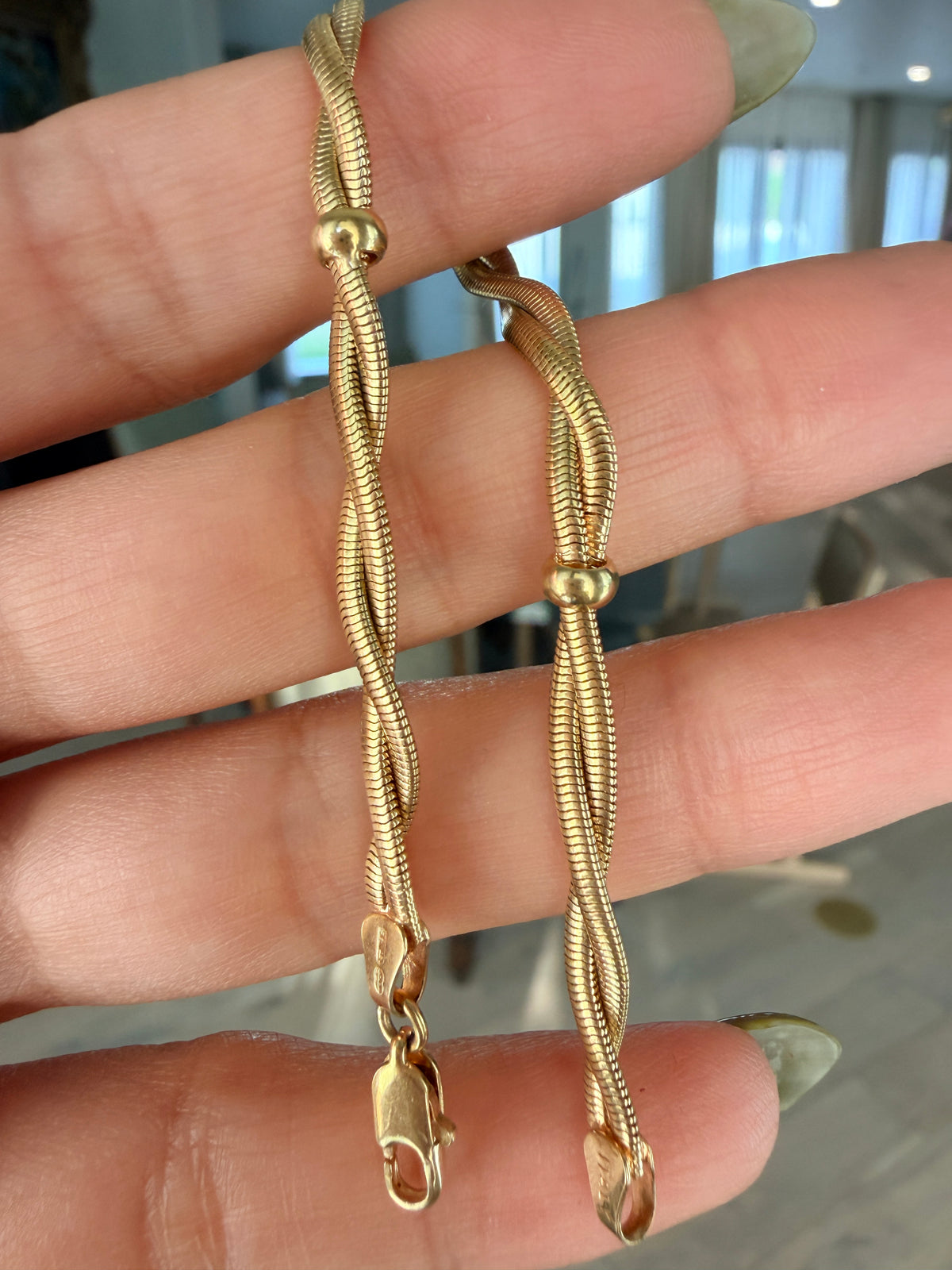 14k Snake Bracelet-6.5", Uno-A-Erre