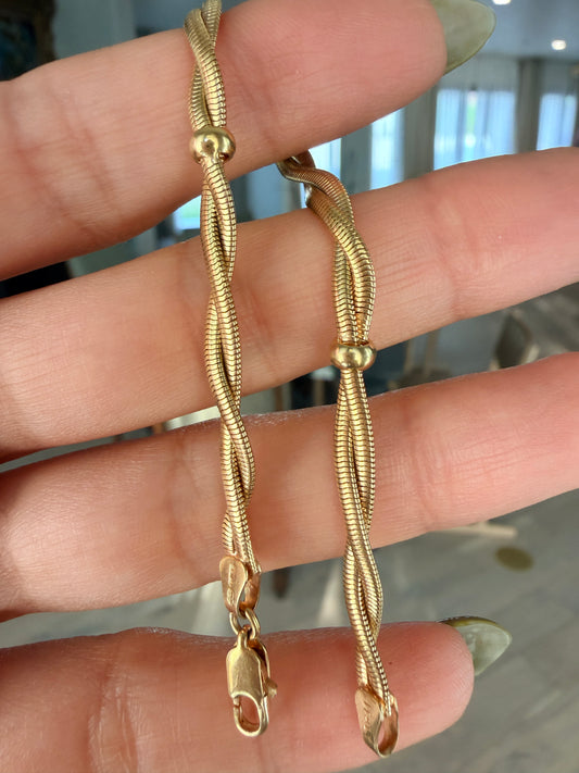 14k Snake Bracelet-6.5", Uno-A-Erre