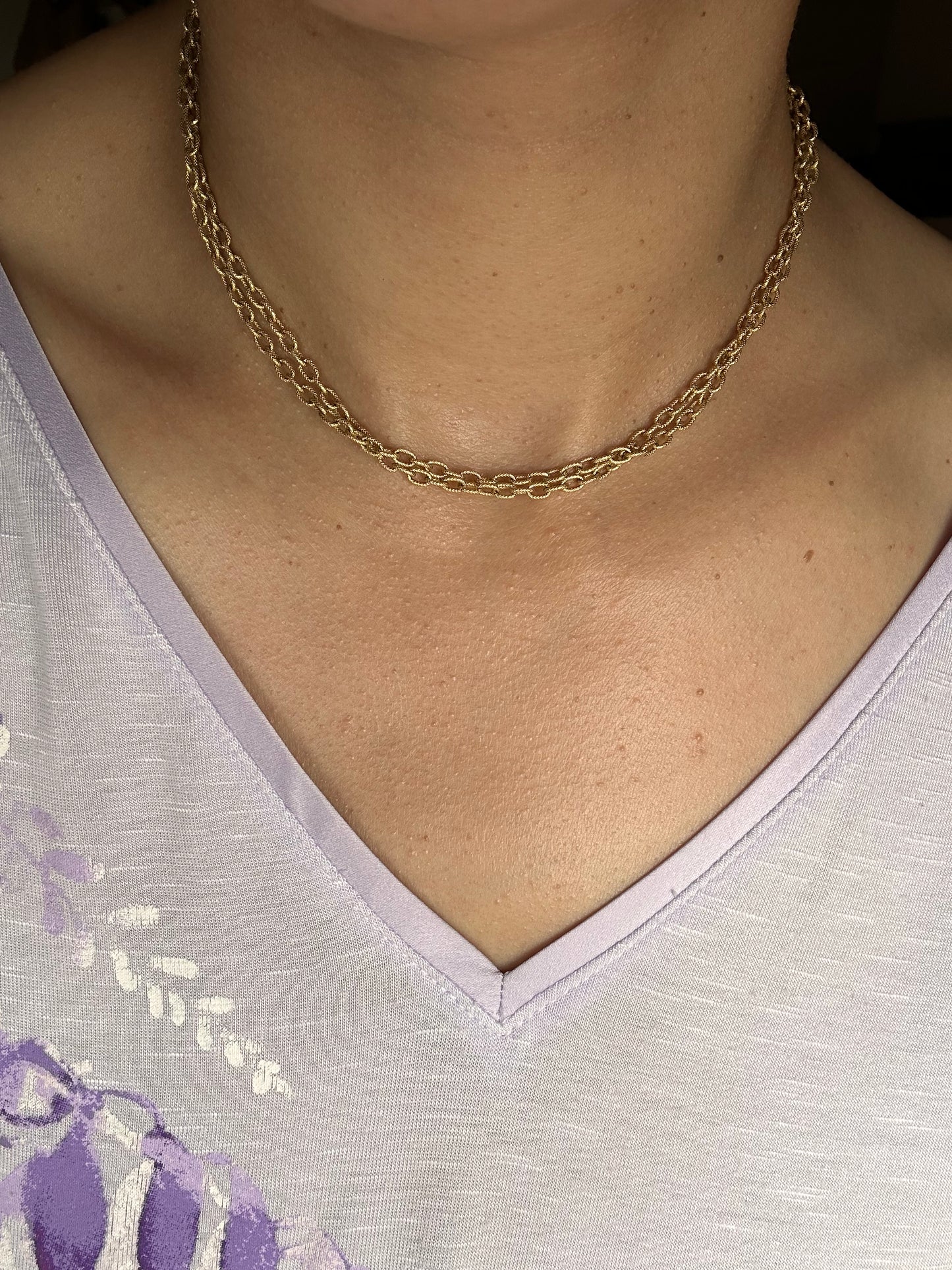 14k paperclip chain-30"