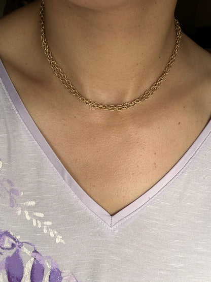 14k paperclip chain-30"