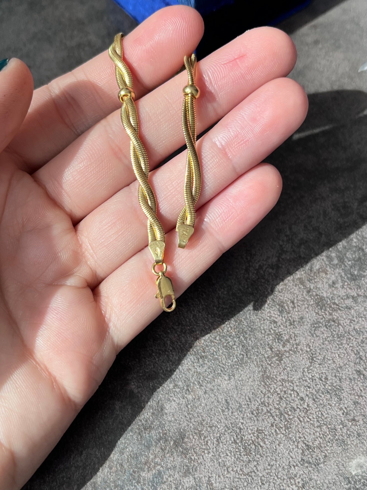 14k Snake Bracelet-6.5", Uno-A-Erre