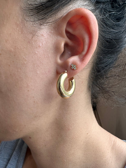 14k tube hoops