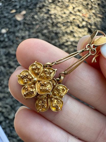 18k Flower Earrings