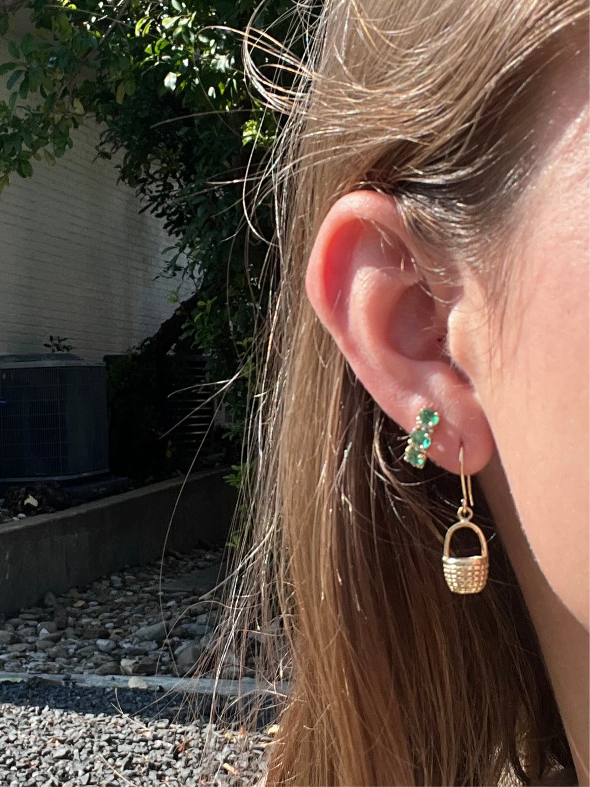 14k basket earrings