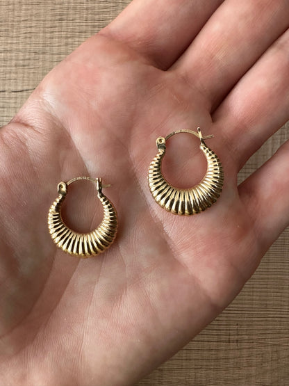 14k small shrimp hoops