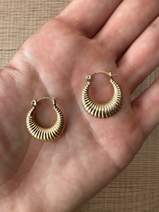 14k small shrimp hoops