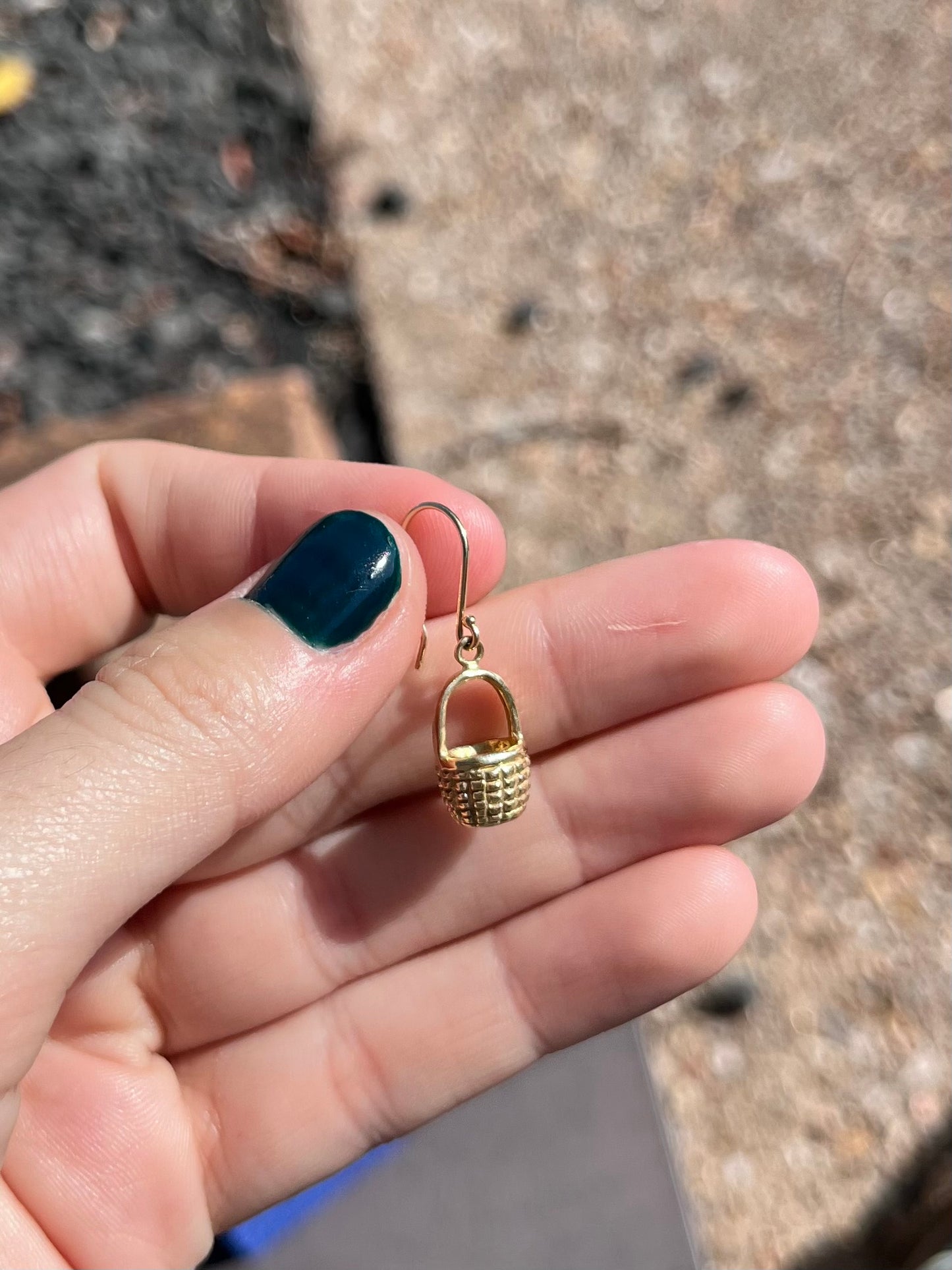 14k basket earrings