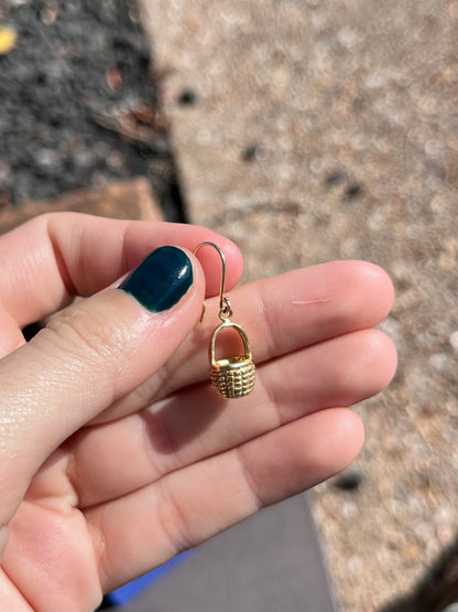 14k basket earrings