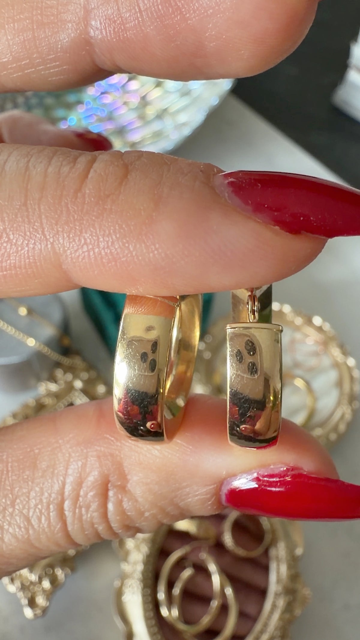 14k Inverse Knife Edge Hoops