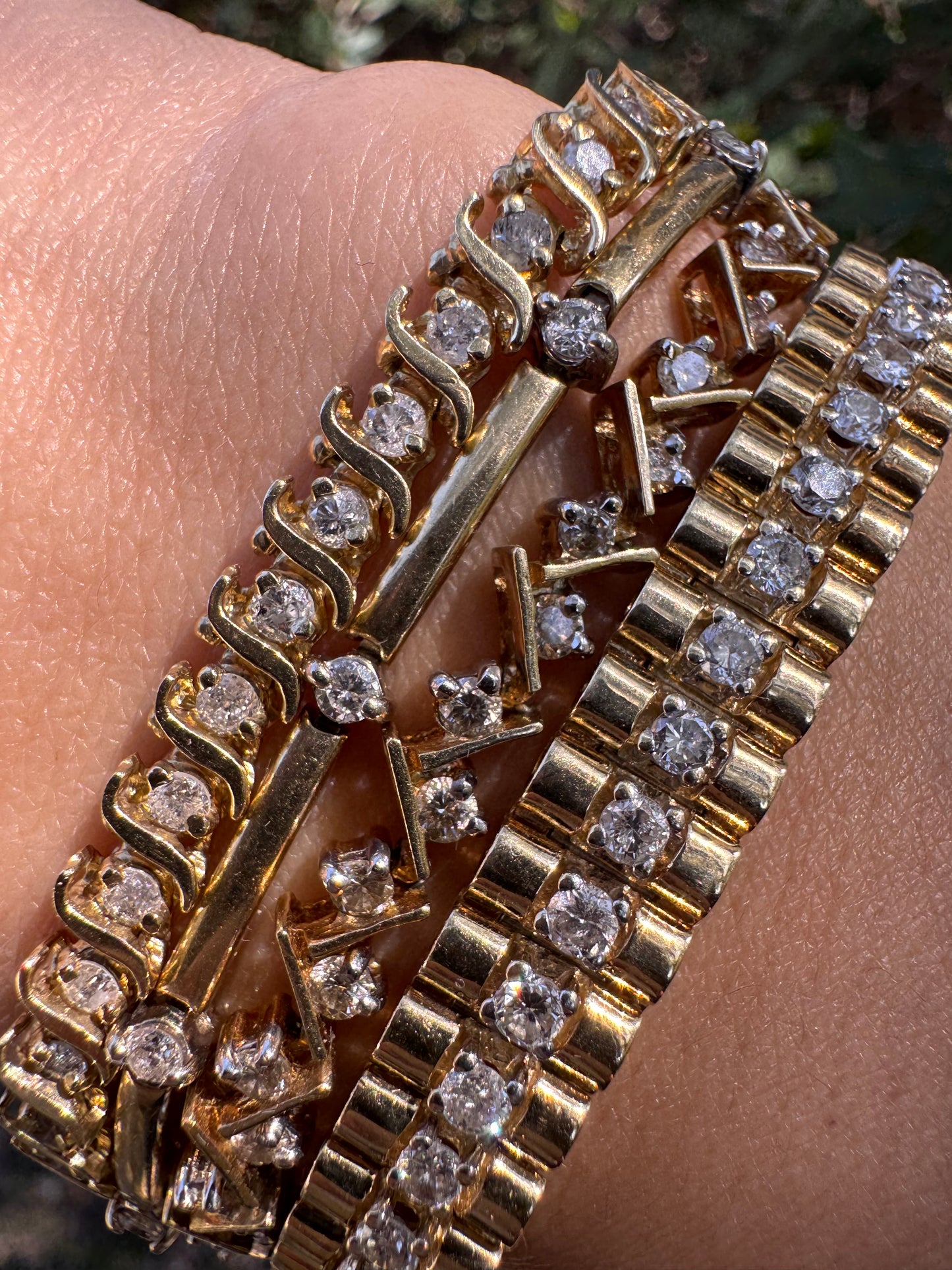 10k Diamond Bracelet, 7.25"