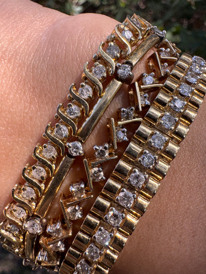 10k Diamond Bracelet, 7.25"
