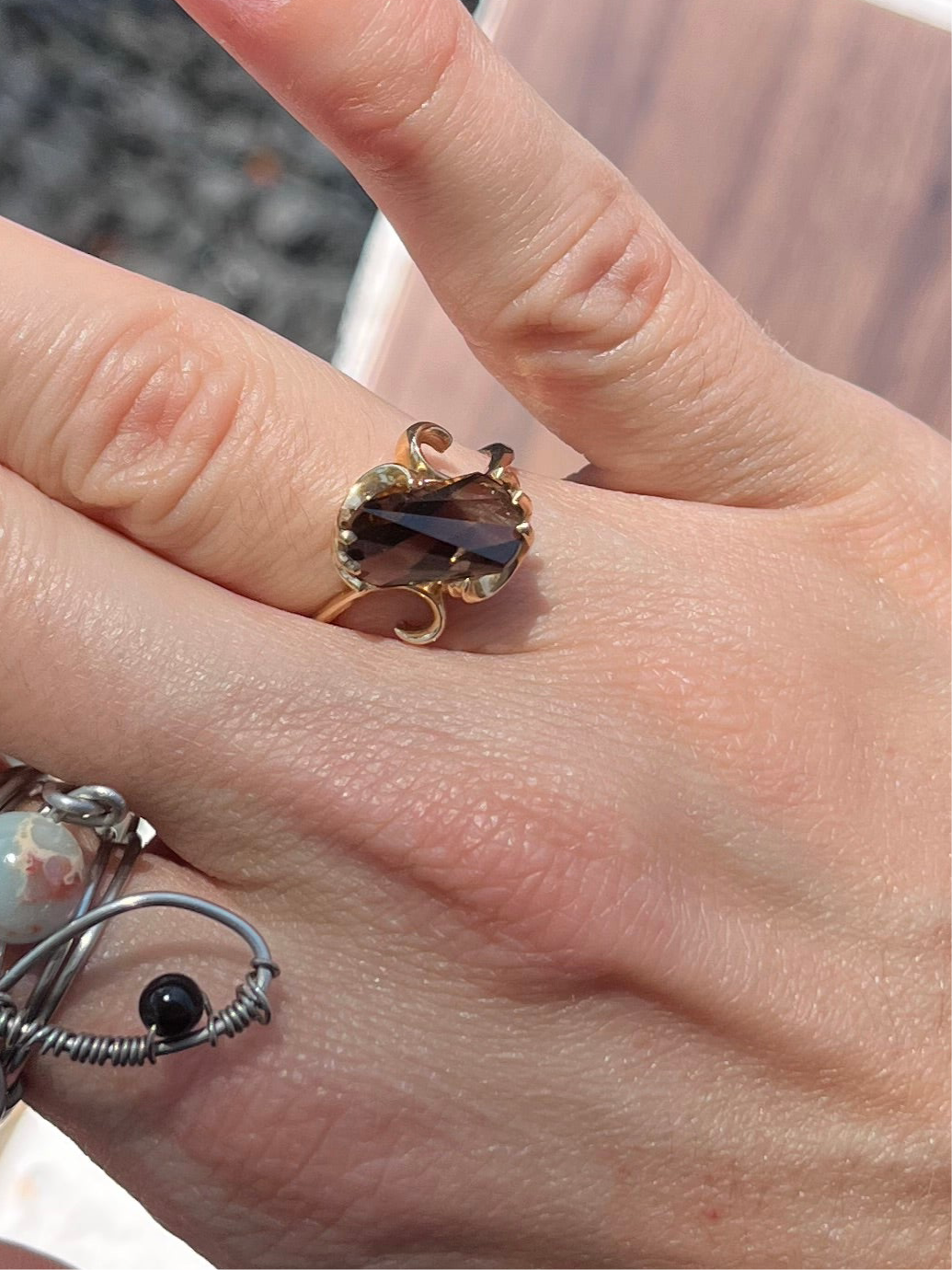 14k Smoky Topaz Ring