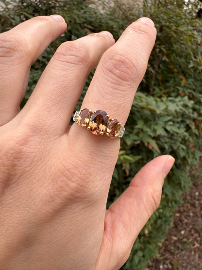 14k Chocolate Gemstone Ring, size 7