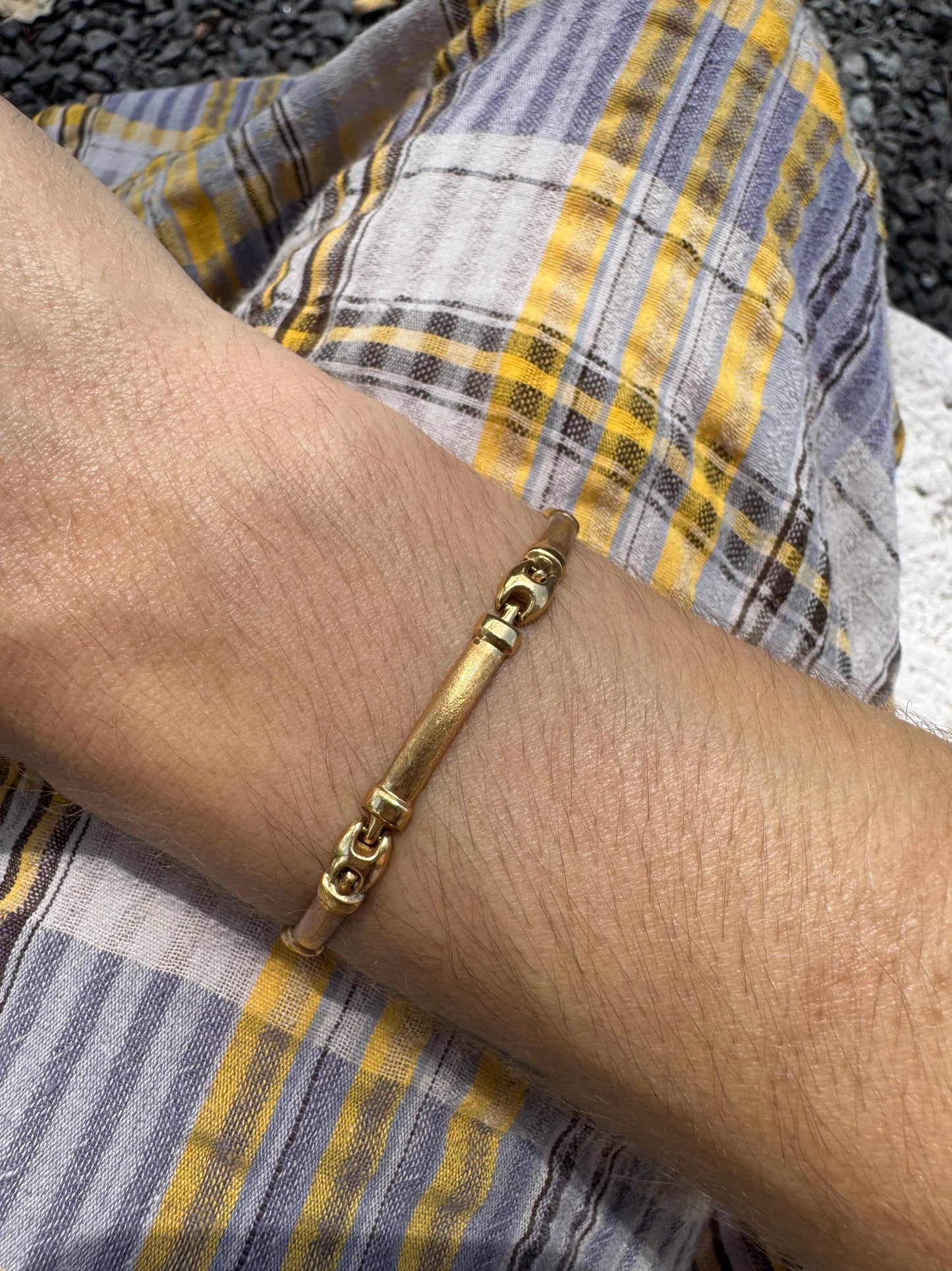 14k Mariner and Bar Bracelet