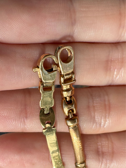 14k Mariner and Bar Bracelet