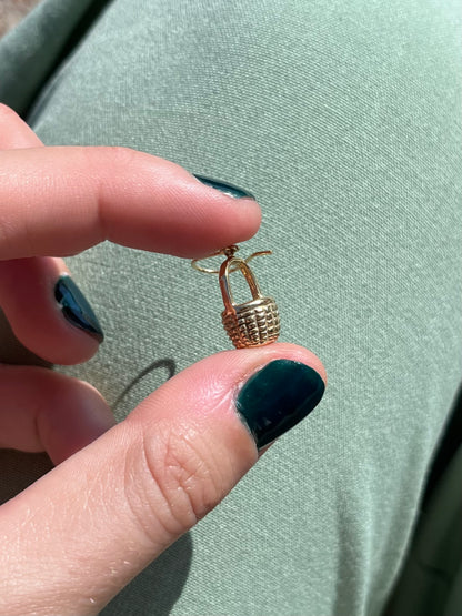 14k basket earrings