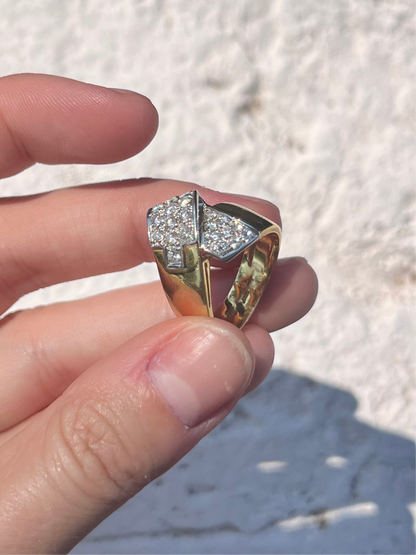 18k Diamond Ribbon Ring, Italian