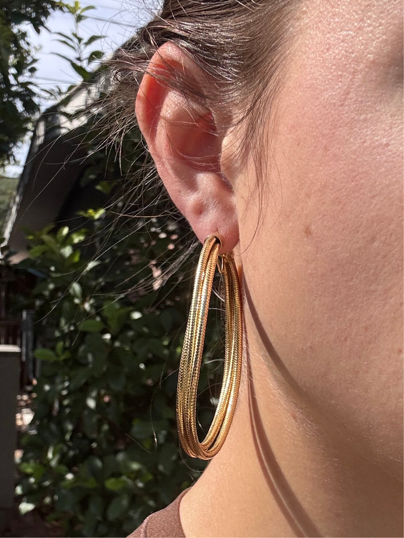 14k Italian Mesh hoops