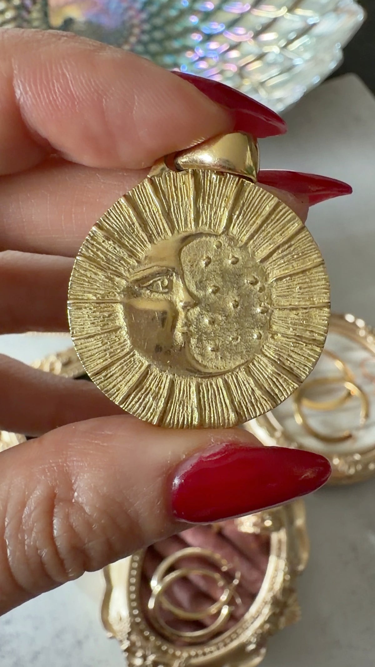 18k Moon and Sun Medallion