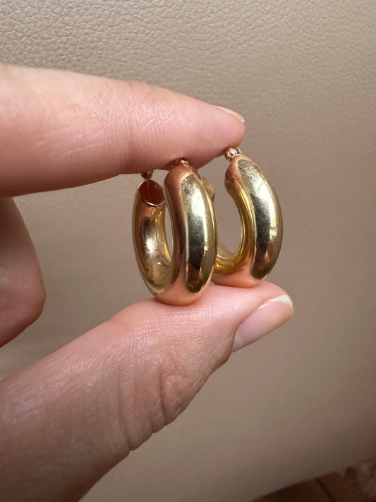 14k tube hoops