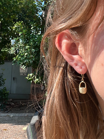 14k basket earrings