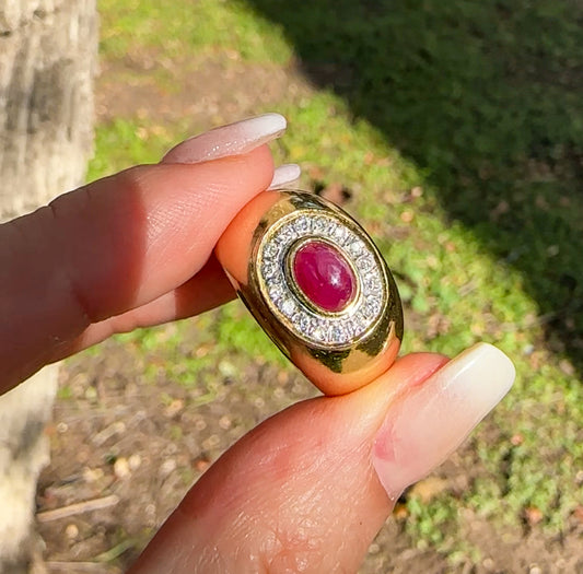 18k ruby cabochon ring