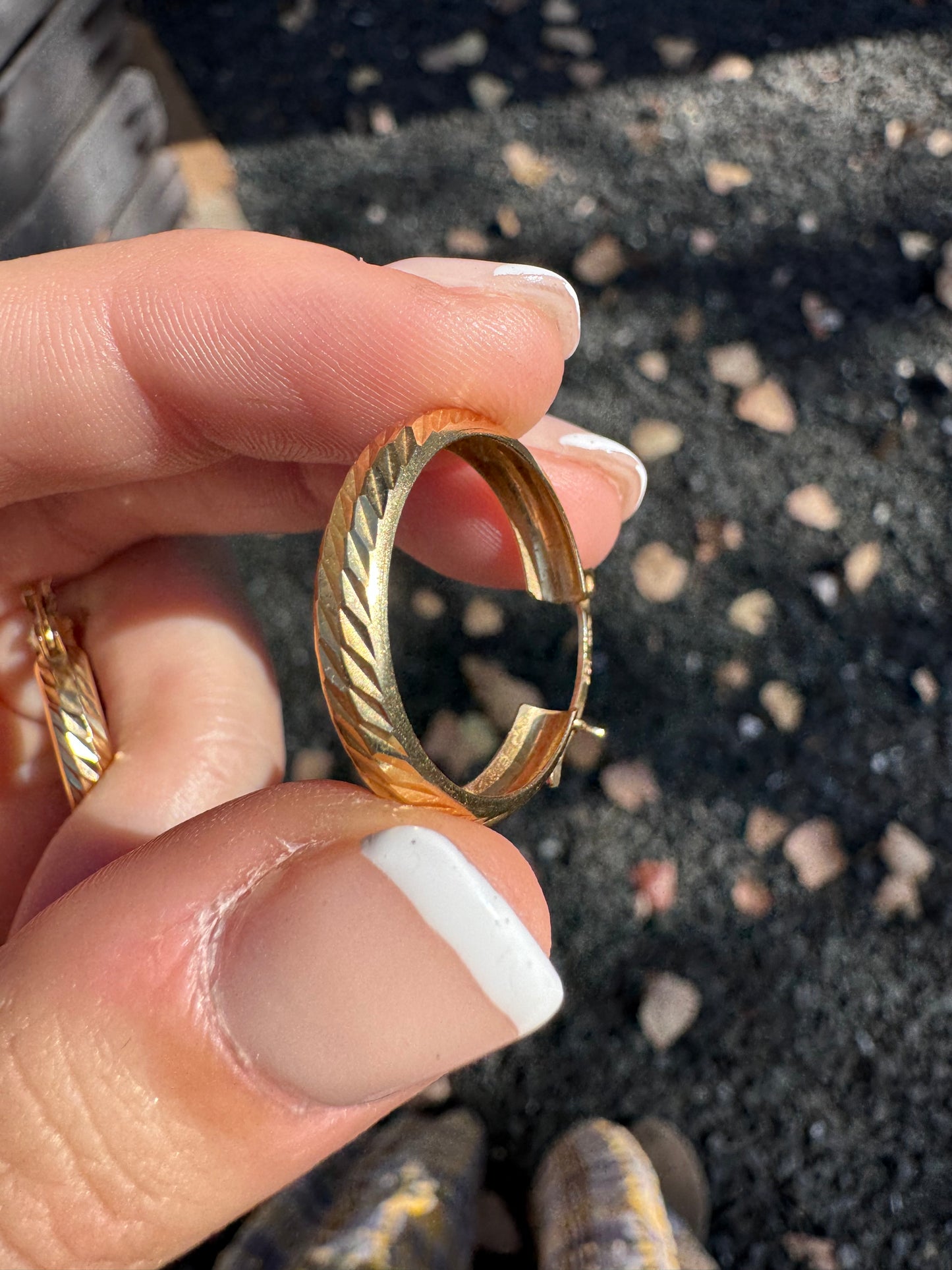 14k Diamond Cut Hoops