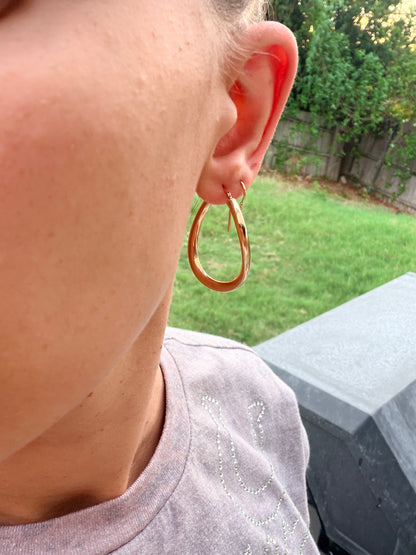 18k Twist Hoops, 1.5"