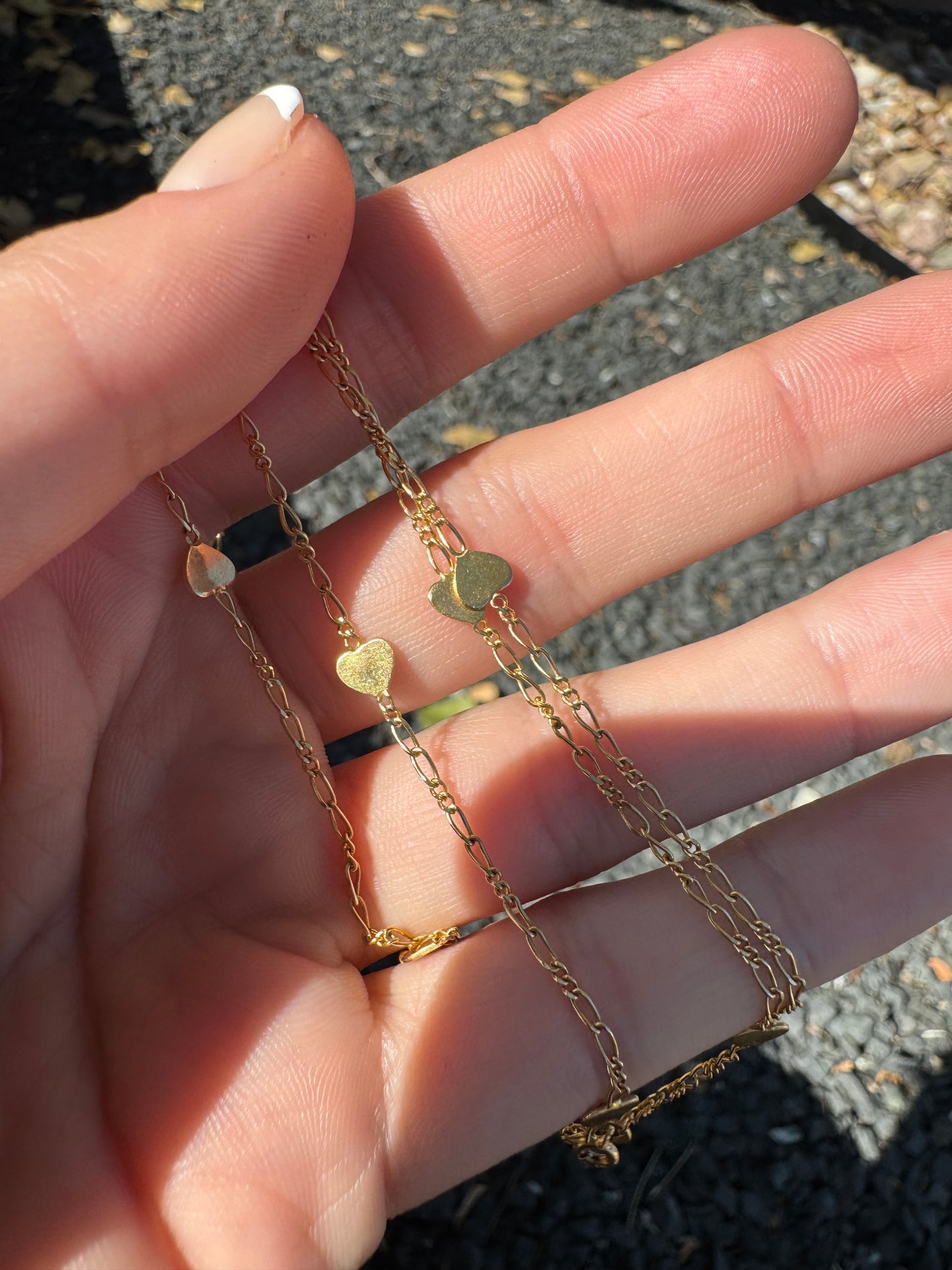 14K Long Heart Chain