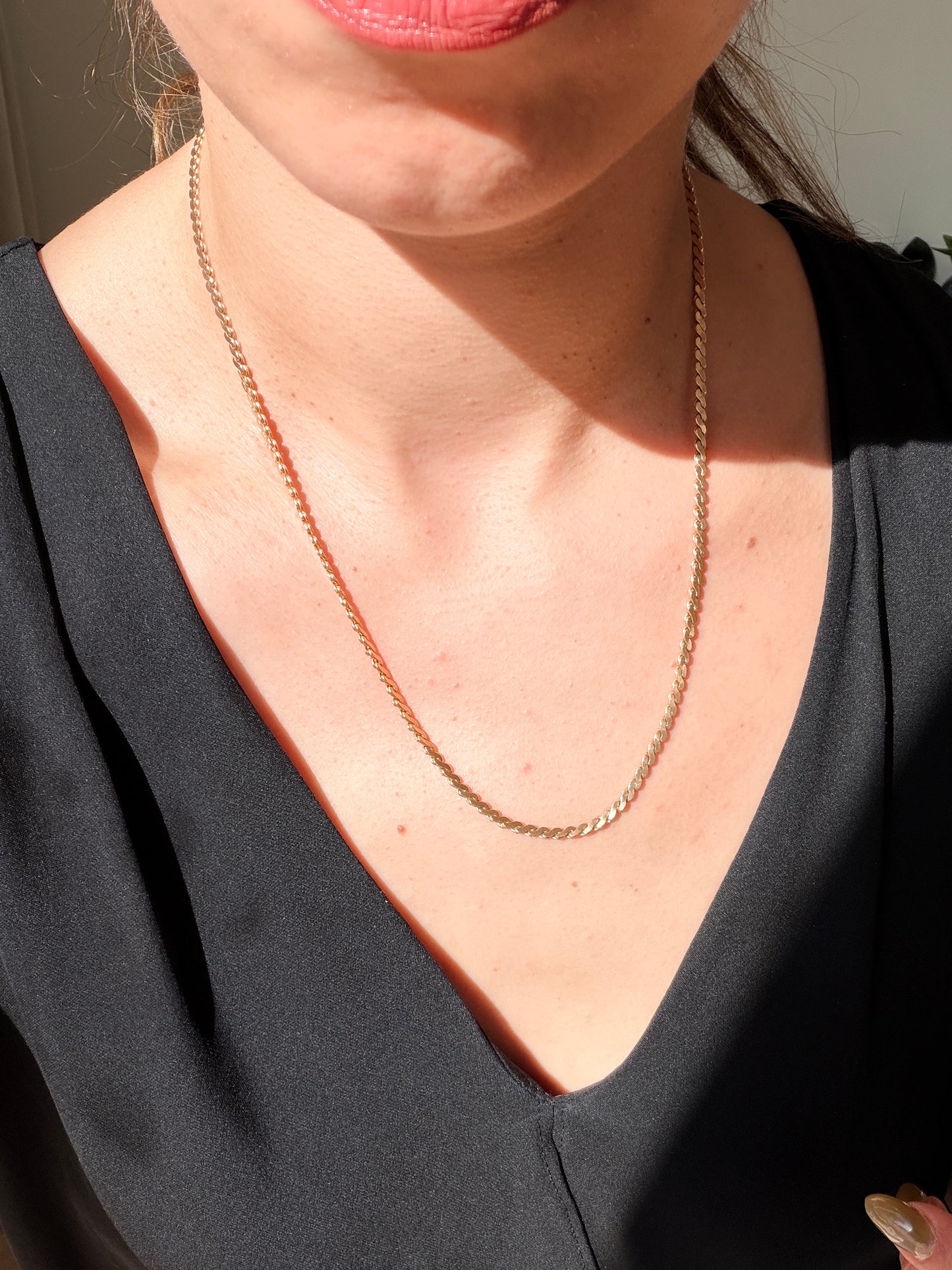 14k "S" link chain, 19.5"