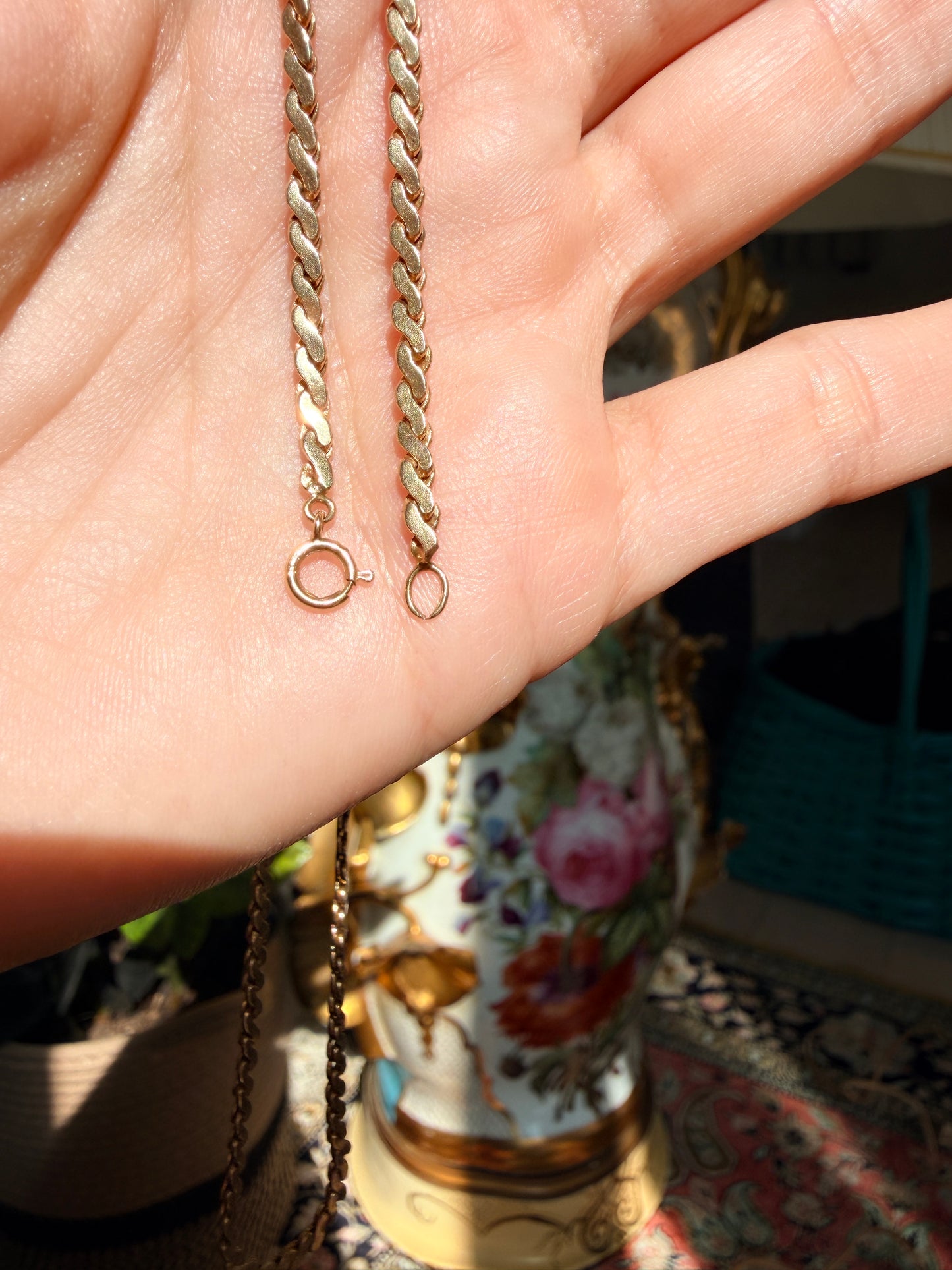 14k "S" link chain, 19.5"