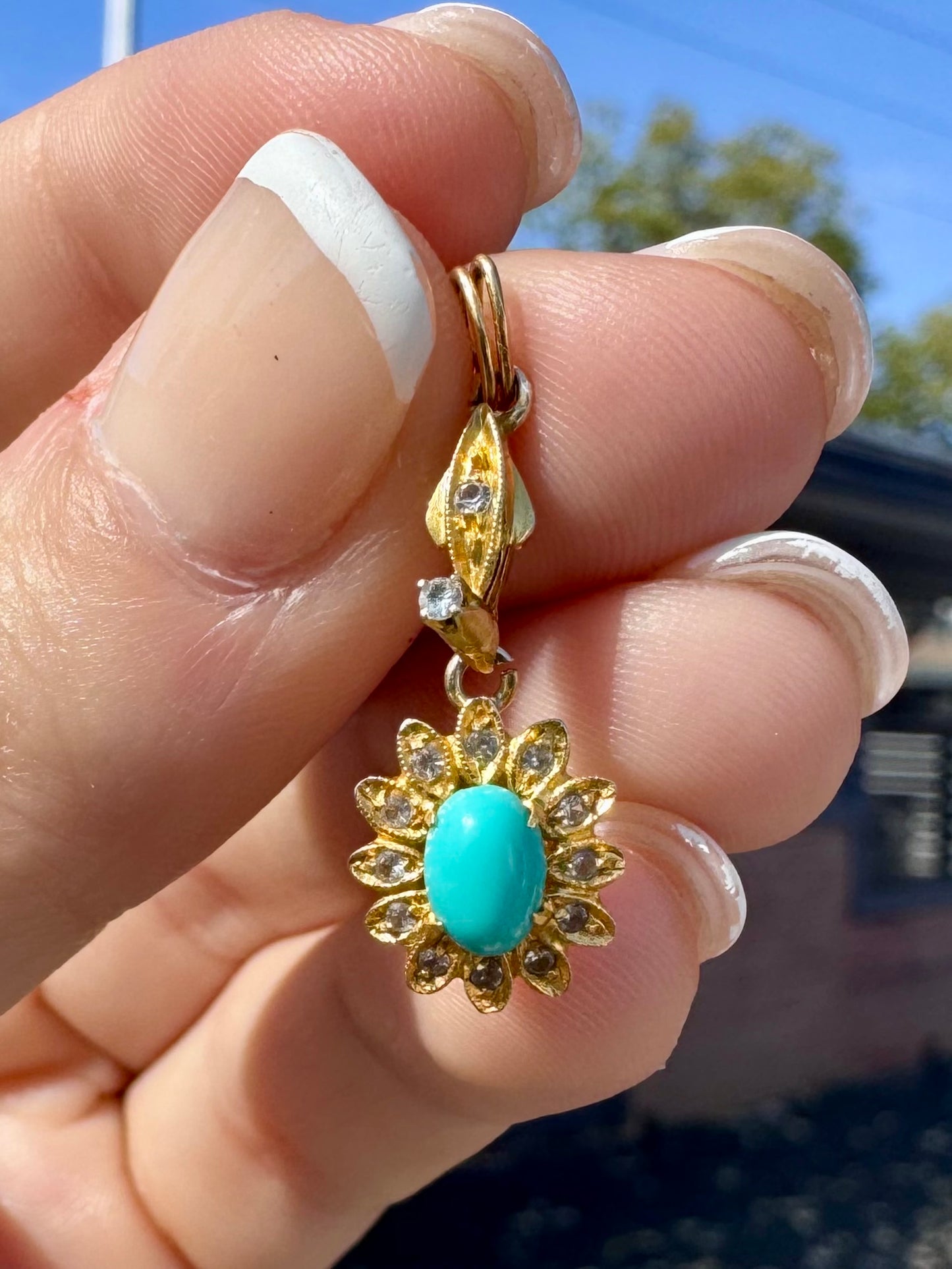 18k Turquoise Charm