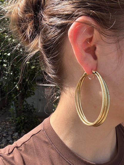 14k Italian Mesh hoops