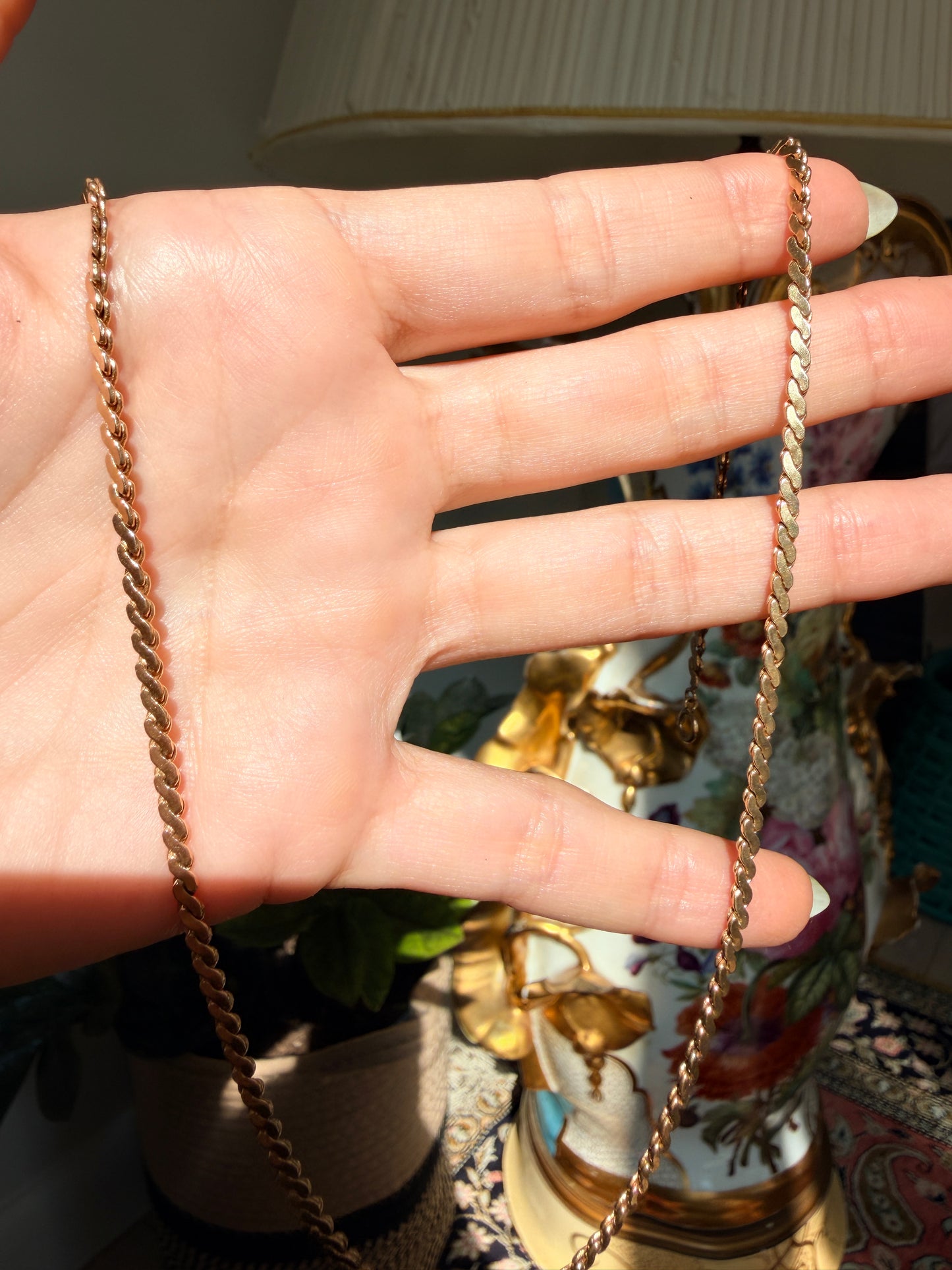 14k "S" link chain, 19.5"