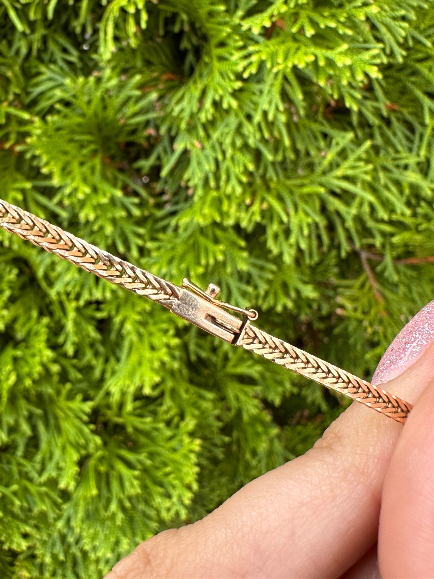 14k Chevron Diamond Chain, 17”