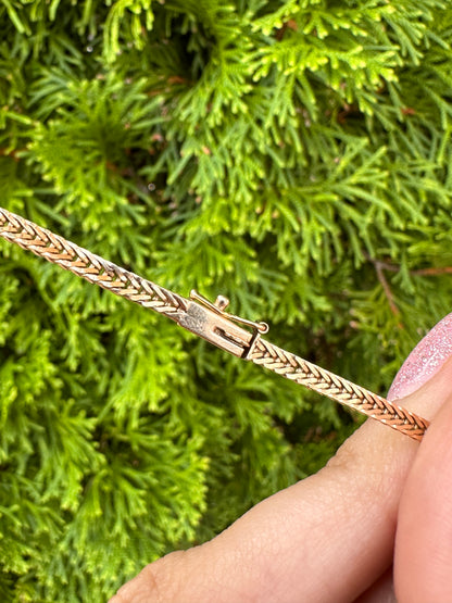 14k Chevron Diamond Chain, 17”