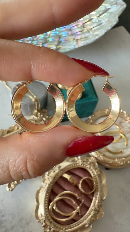 14k Inverse Knife Edge Hoops