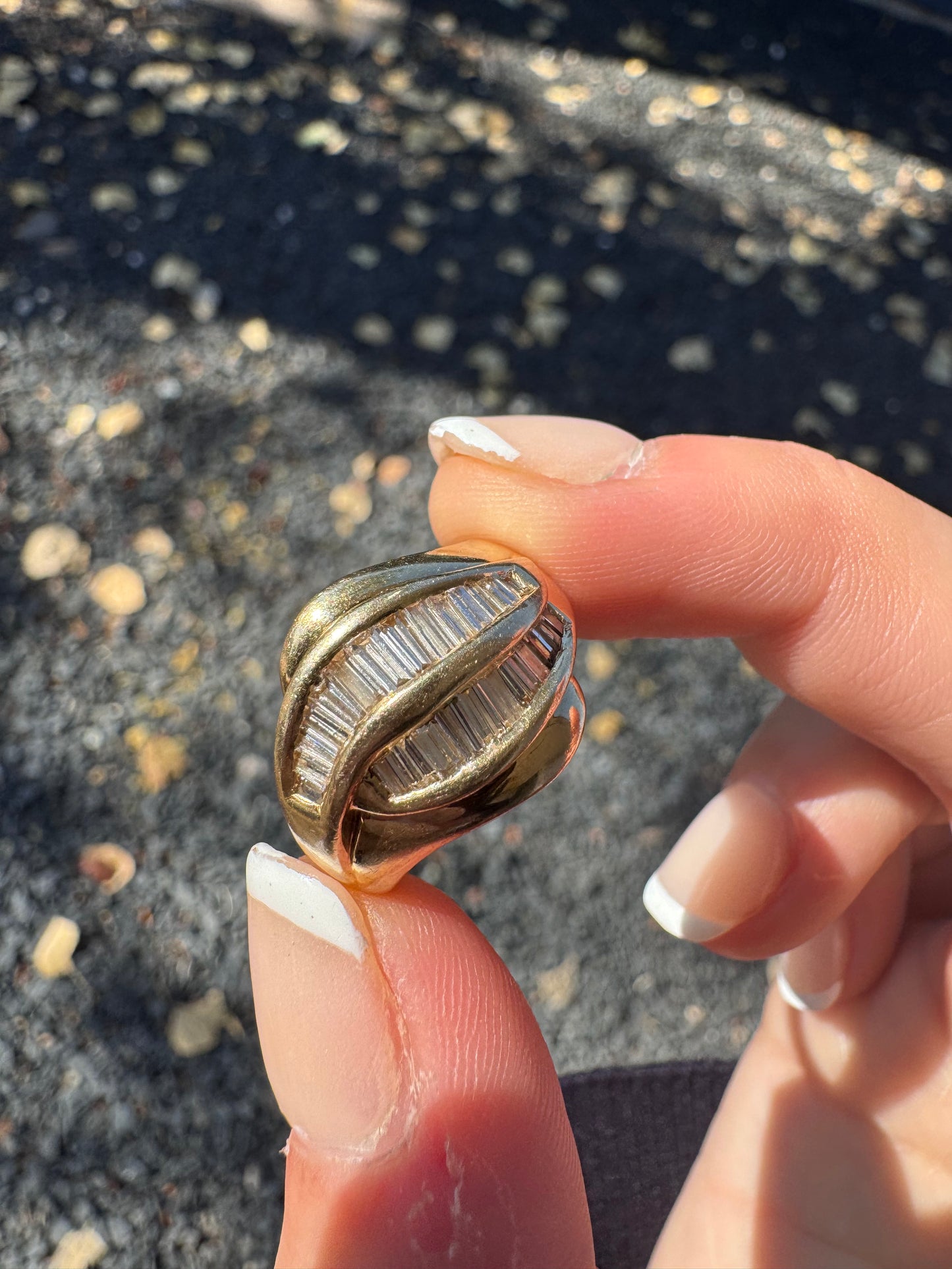 14k Baguette Diamond Ring